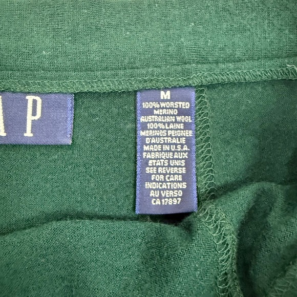 GAP Wool Skirt A Line Flared Green Knee Length Made in USA Classic Women's M - Picture 5 of 7